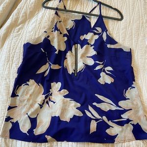 Beautiful Plus Size Blue Floral Top